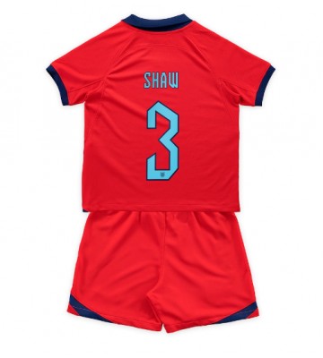 England Luke Shaw #3 Bortedraktsett Barn VM 2022 Kortermet (+ Korte bukser)